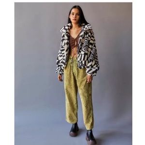 Urban Outfitters Olivia butterfly groovy Sherpa jacket.